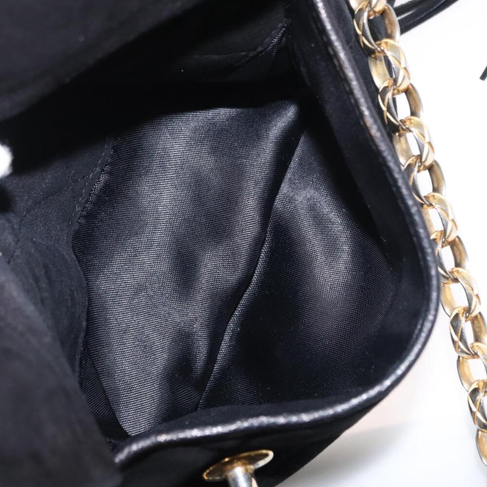 CHANEL Matelasse Fringe Chain Shoulder Bag Suede Black gold CC Auth BA8656 - Picture 12 of 16